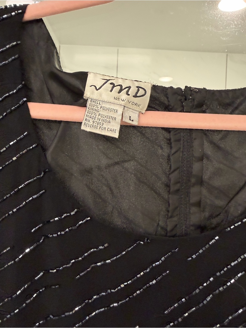 JMD New York Black Beaded Women's Top